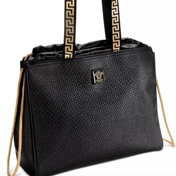 Versace Bags Versace Parfums Black Tote Faux Leather Fashion Purse